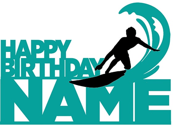 Tarjeta De Cumpleaños Personalizada 'Surf's Up!' Para Surfistas – Hecha A Mano Con Sobre (Cards Inspired)
