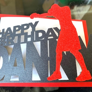 Biglietto di auguri di compleanno personalizzato per la boxe