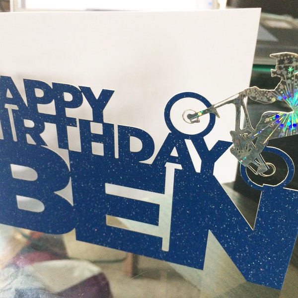 Personalised Mountain Biking Birthday Card