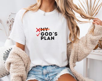 God's Plan Shirt, Christian Gift for Women, Minimal Christian Tee, Trust God Shirt, Bible Study Shirt, Faith Over Fear Tee