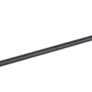 May include: Black metal curtain rod with end caps. The rod is approximately 36 inches long.