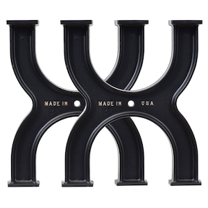 Set of (2) 16&quot; cast aluminum cast iron table/bench legs bases durable powder coat finish Made In The USA Fast and Free shipping
