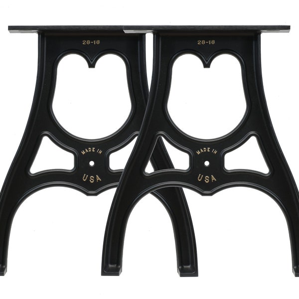 Set of (2) Cast aluminum table legs Like Cast Iron Machine bases durable powder coat finish Made In USA