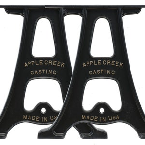 Set of (2) 16" cast aluminum cast iron table/bench legs bases durable powder coat finish Made In The USA Fast and Free shipping