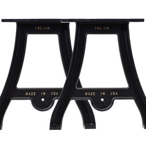 Set of (2) 16&quot; cast aluminum cast iron table/bench legs bases durable powder coat finish Made In The USA Fast and Free shipping