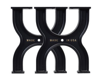Set of (2) 12" cast aluminum Mini cast iron table/bench legs bases durable powder coat finish Made In The USA Fast and Free shipping