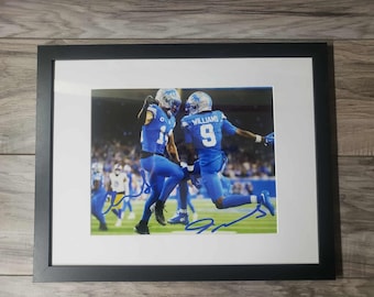 Amon-Ra St Brown autograph Jameson Williams Auto 8x10 Signed reprint Detroit Lions  Photo, Detroit Lions Man Cave Gift, Detroit Lions  print