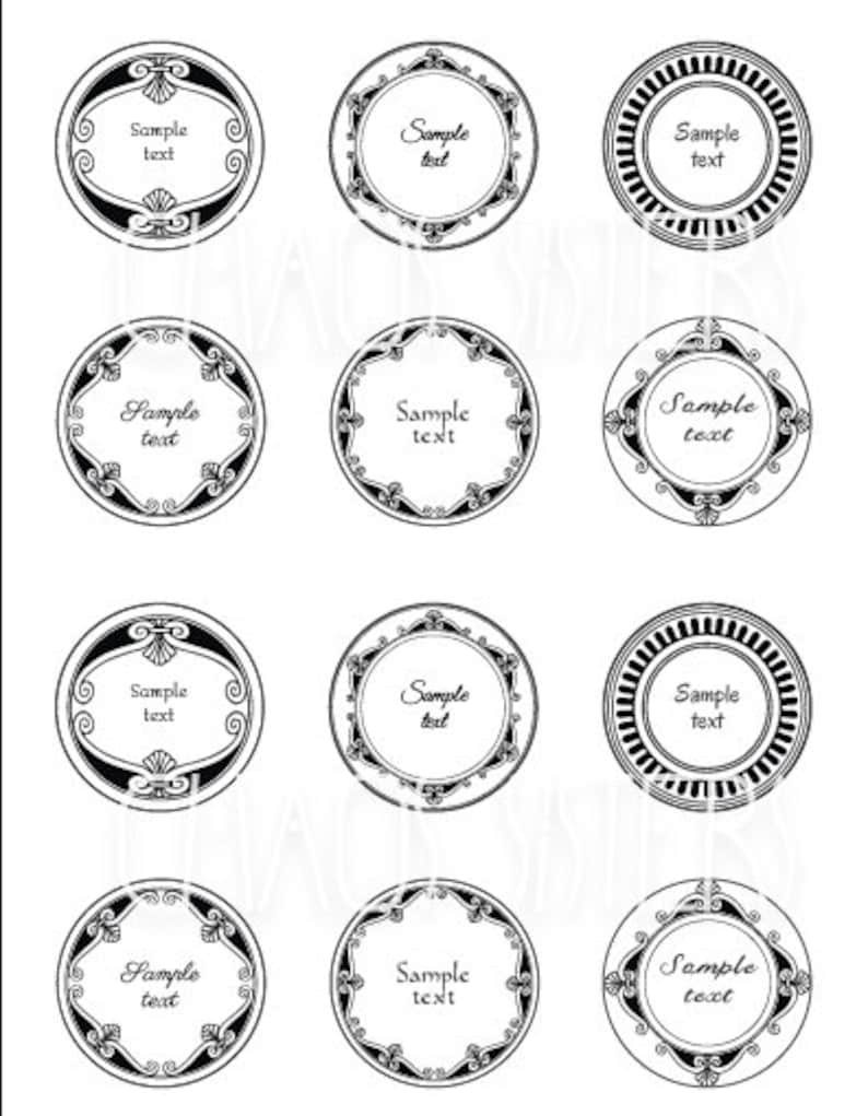 6 round blank vintage labels printable apothecary label