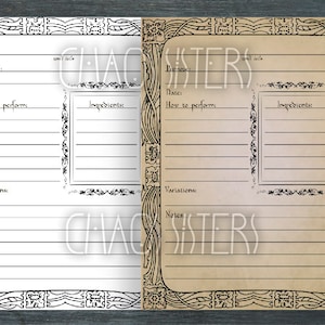 Printable Book of Shadows Spell Template Page Digital - Etsy