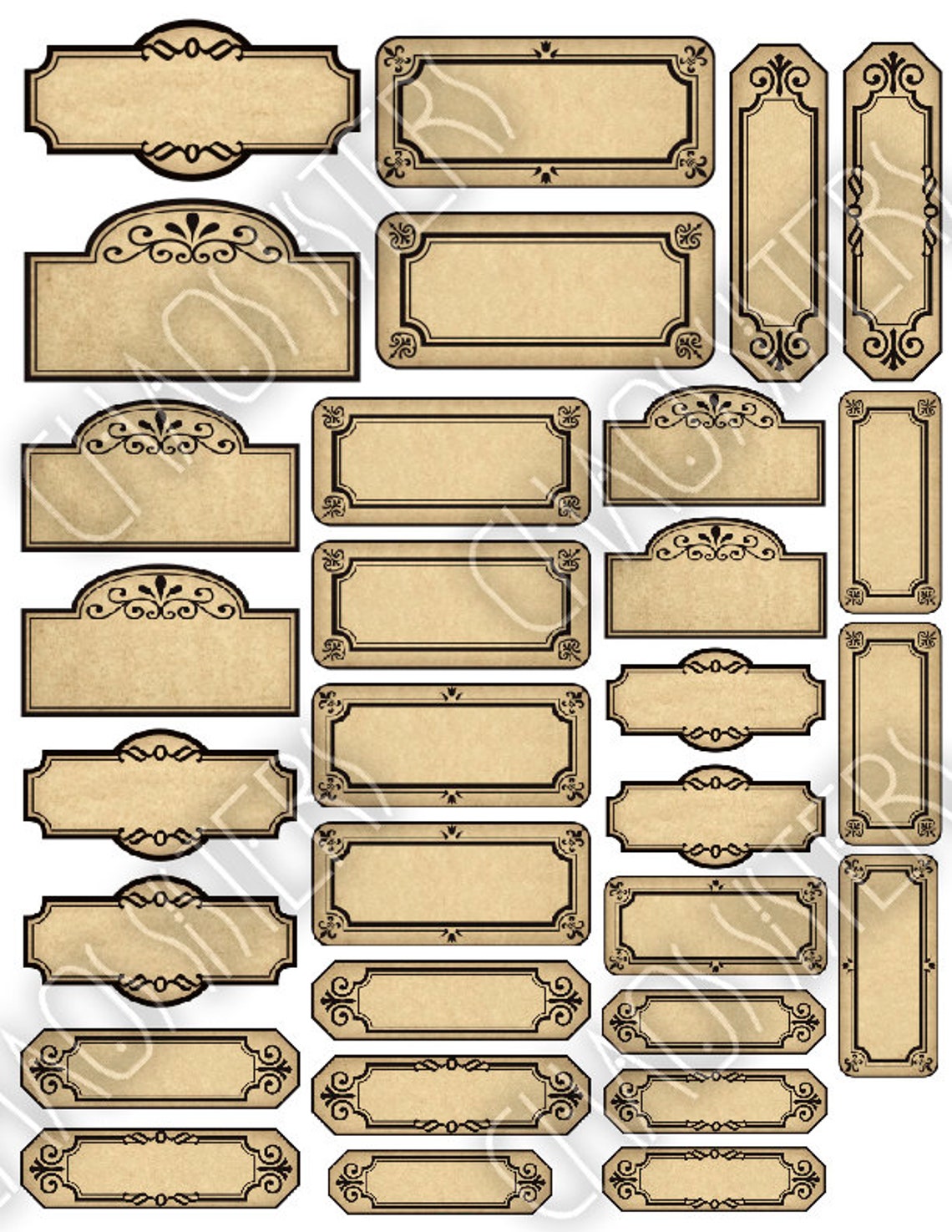 Blank Vintage Apothecary Labels Set Printable Potion Label Etsy