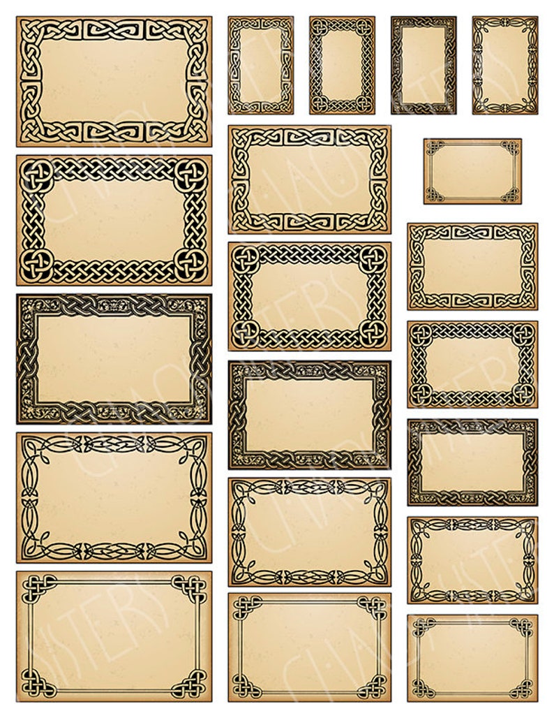 5 blank celtic apothecary labels set printable potion