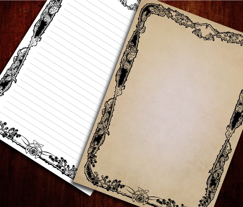 Book of Shadows Printable Blank Page Magic Spell Book Etsy