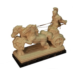 chariot statue with marble base