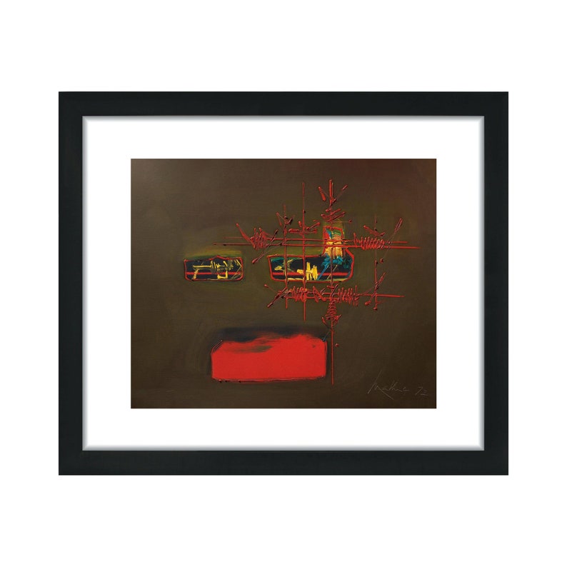 Wall Decor Georges Mathieu Decorative Art 15x18in Framed Leather Art Home Interior Picture Bonissan 11x14in Opening