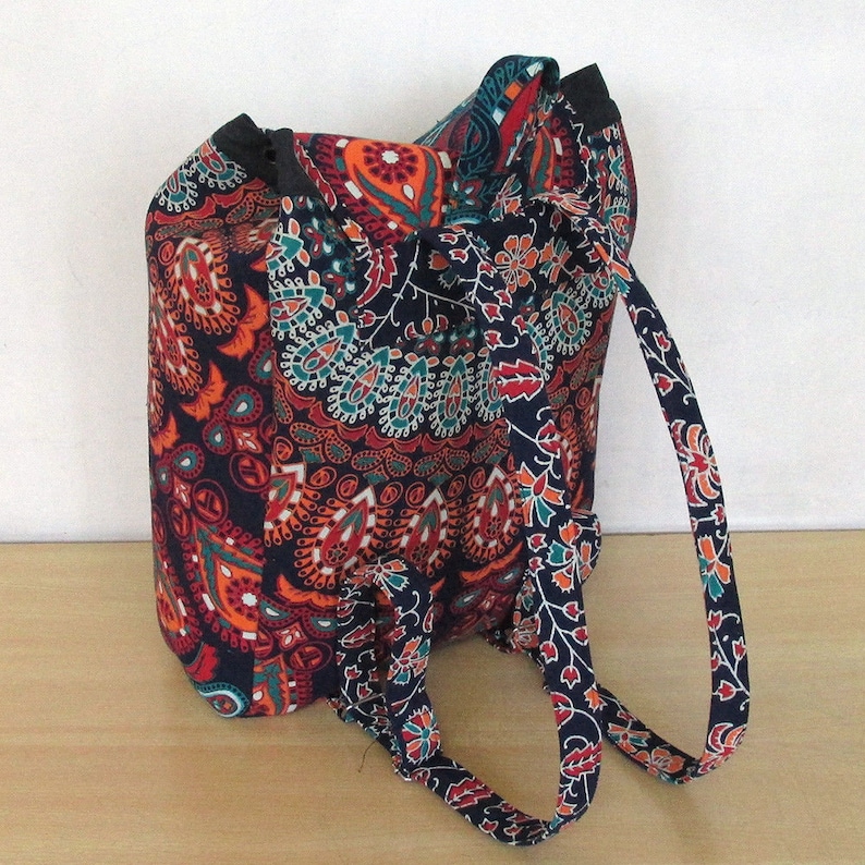 Backpack Indian Cotton Mandala Unisex Multipurpose Bags With Adjustable Strap