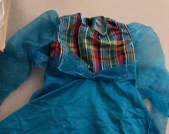 Little Girl Aqua Plaid Taffeta Party Dress