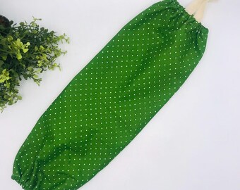 Grocery Bag Holder: Plastic Bag Organizer, Green Dots