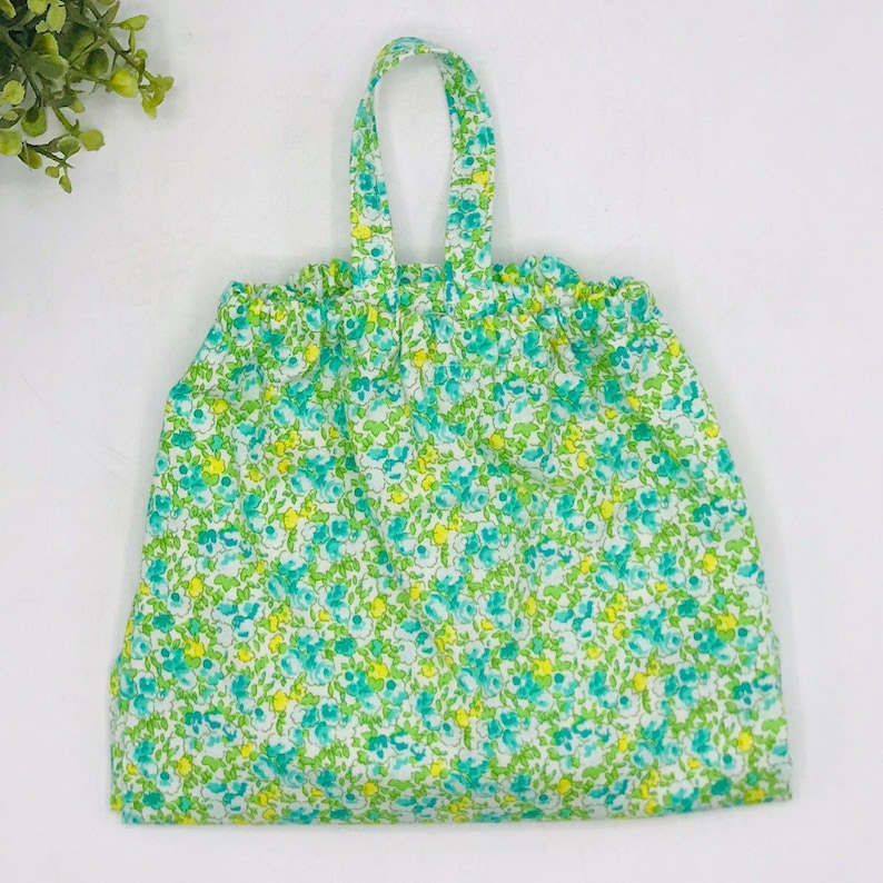 Grocery Bag Holder: Plastic Bag Organizer, Choose Prints, Holds 25+ Bags Green Yellow Calico