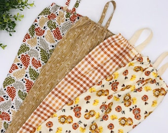 Grocery Bag Holder: Plastic Bag Organizer, Neutral Tan Monstera, Sunflower