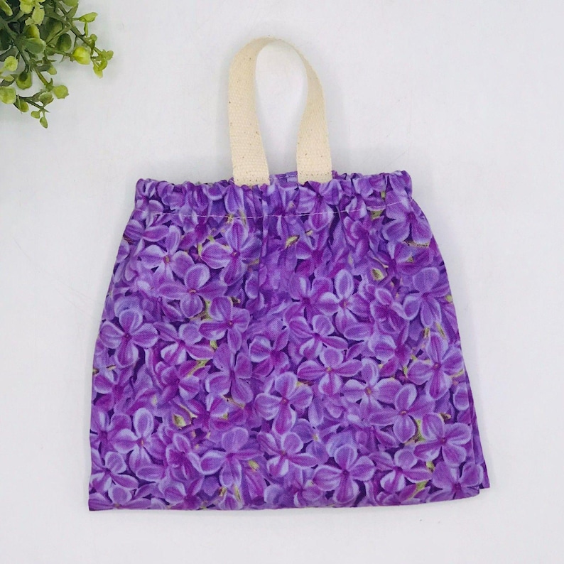 Grocery Bag Holder: Plastic Bag Organizer, Choose Prints, Holds 25+ Bags Purple