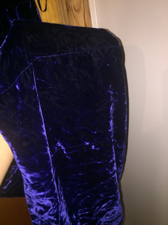 Blue Velvet 1980s Evening Gown Velvet formal Dres