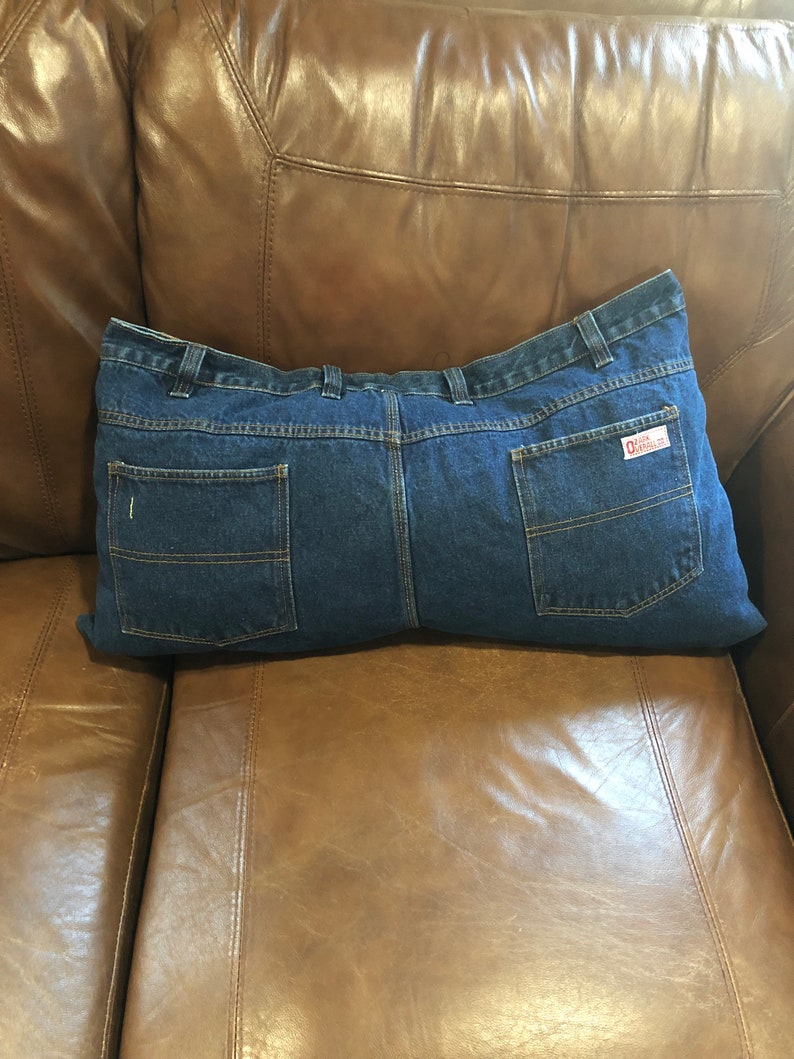 Large Blue Jean Pillow Etsy
