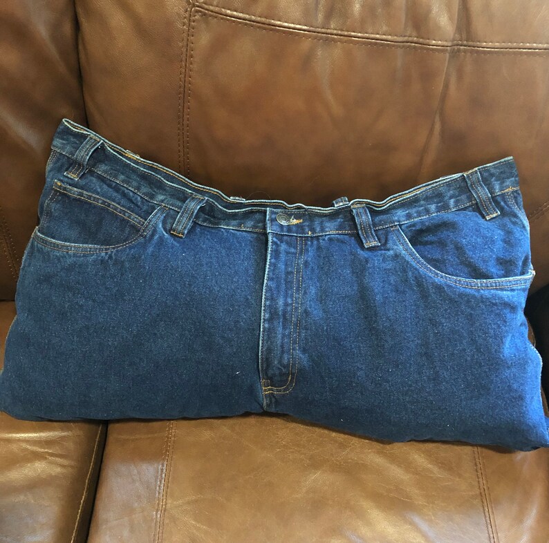 Large Blue Jean Pillow Etsy