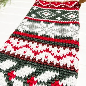 Holly Jolly Heirloom Stocking Crochet Pattern Only Crochet Christmas Stocking image 3