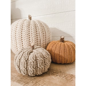 Autumn Pumpkin Duo - Crochet Pattern - Ribbed Pumpkin & Cabled Pumpkin Both Included! Pumpkin Crochet Patterns Only - Not A Finished Product