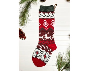 Blitzen Heirloom Stocking - Crochet Pattern Only - Crochet Christmas Stocking