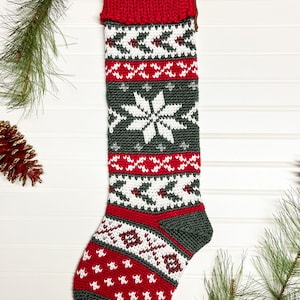 Nordic Heirloom Stocking Crochet Pattern Only Crochet Christmas Stocking image 2