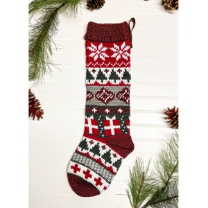 Festive Heirloom Stocking - Crochet Pattern Only - Crochet Christmas Stocking