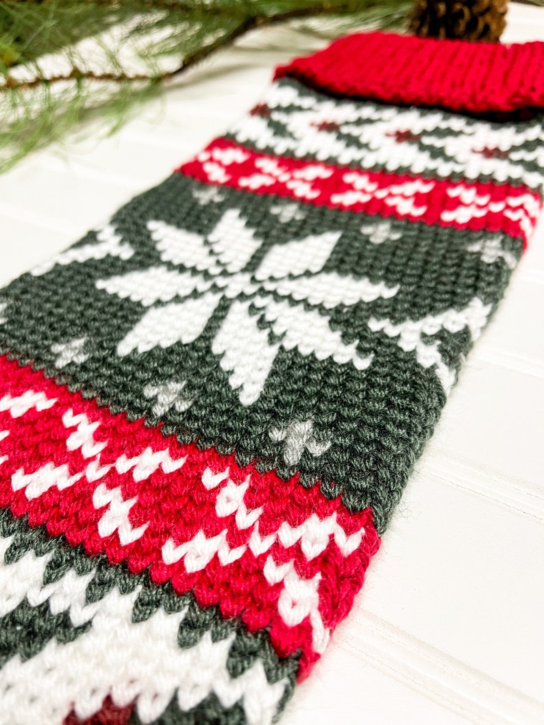 Nordic Heirloom Stocking Crochet Pattern Only Crochet Christmas Stocking image 3