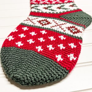 Nordic Heirloom Stocking Crochet Pattern Only Crochet Christmas Stocking image 4