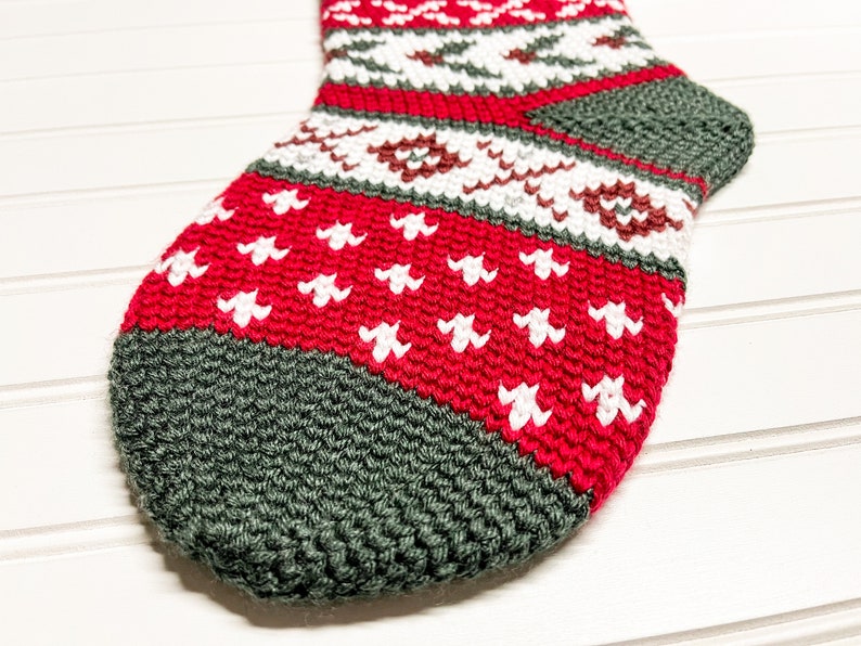 Nordic Heirloom Stocking Crochet Pattern Only Crochet Christmas Stocking image 4