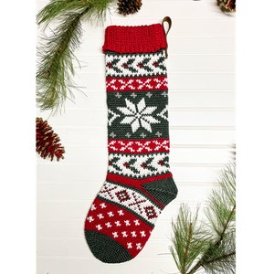 Nordic Heirloom Stocking - Crochet Pattern Only - Crochet Christmas Stocking