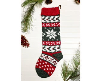 Nordic Heirloom Stocking - Crochet Pattern Only - Crochet Christmas Stocking