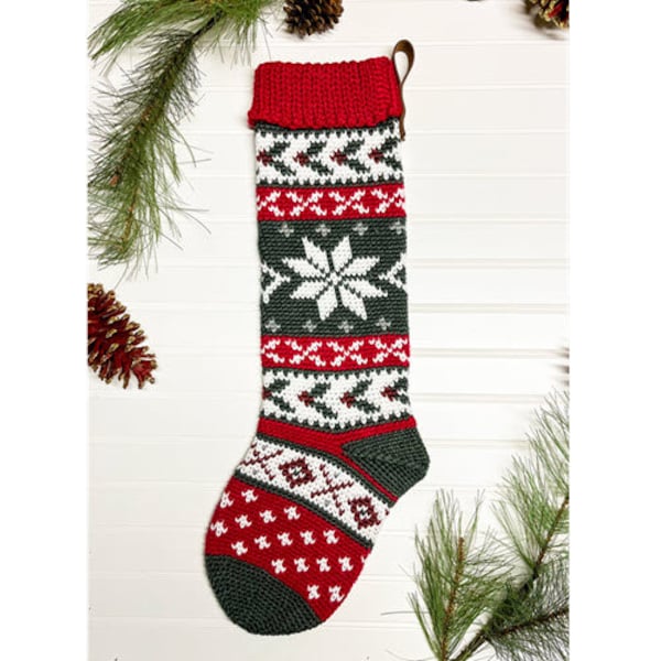 Nordic Heirloom Stocking - Crochet Pattern Only - Crochet Christmas Stocking