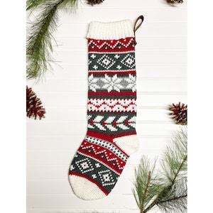 Holly Jolly Heirloom Stocking - Crochet Pattern Only - Crochet Christmas Stocking