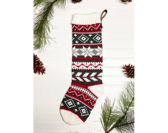 Holly Jolly Heirloom Stocking - Crochet Pattern Only - Crochet Christmas Stocking