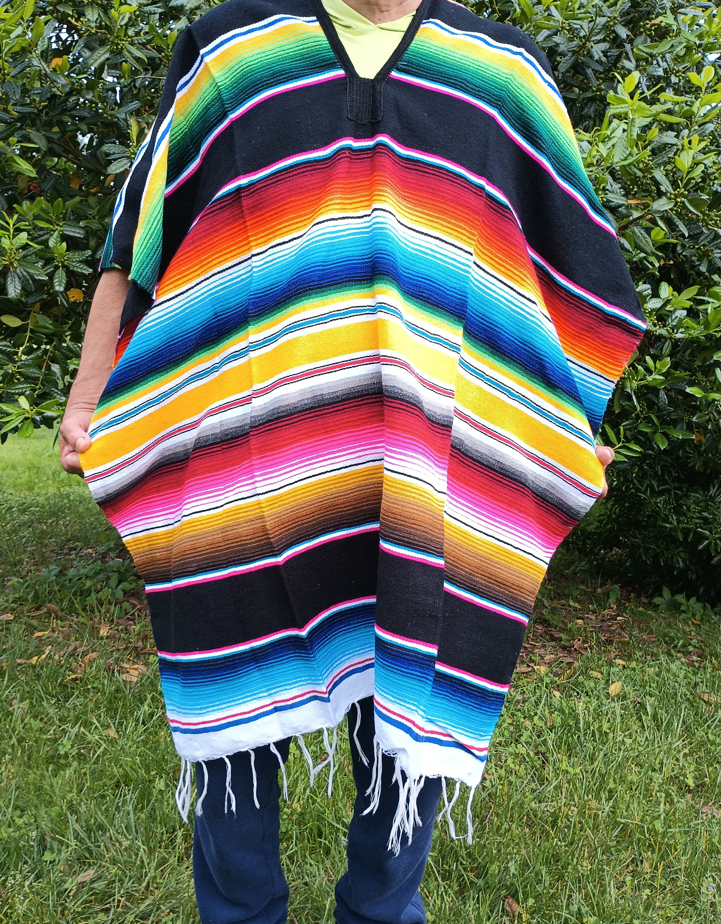 Boland 54427 -Poncho messicano in taglia unica, top per adulti, costume messicano per festival, carnevale o festa a tema