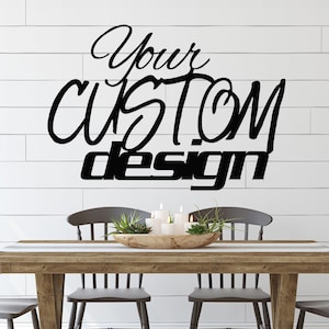 This is a custom listing for your words, phrase, or verse to be displayed in a variety of different fonts, printed and cursive, upper and lower case lettering, all caps, and connected together to hang on the wall as a single piece.