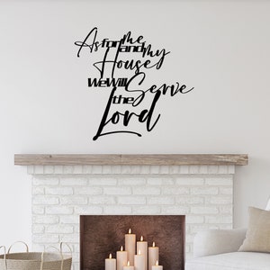 As for Me and My House Wall Art / Metal Scripture Sign / We will Serve the Lord Christian Wall Decor / Gift for Home, New Home, Housewarming image 1