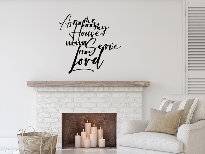 As for Me and My House Wall Art / Metal Scripture Sign / We will Serve the Lord Christian Wall Decor / Gift for Home, New Home, Housewarming image 1
