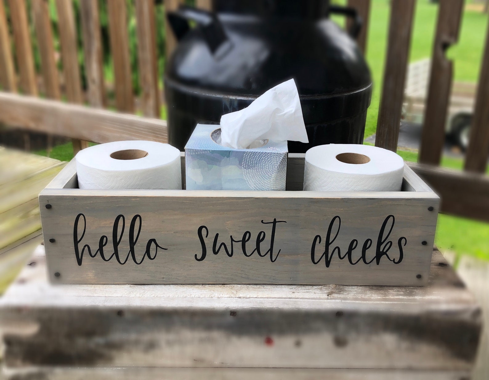 Hello Sweet Cheeks Toilet Paper Holder Bathroom Caddy Etsy