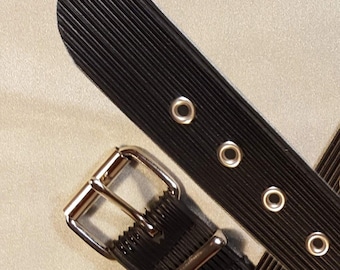 Industrial Rubber Belt with Heavy metal Buckle and Keeper and  metal Grommets