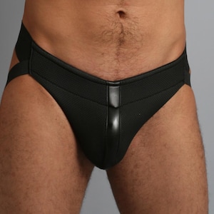 Textured Neoprene Jockstrap with Smooth Neoprene Center Stripe
