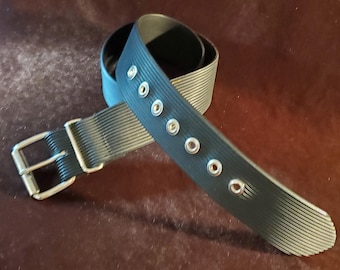 Cinturón militar de goma, hebilla de metal resistente, 2 pulgadas