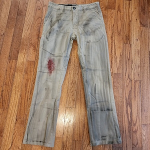 Friday The 13th Part 3 or 4 Richard Brooker Jason Voorhees Cotume Pants Cosplay Size 28&quot; Waist, Inseam 26&quot;, Hip to Bottom 35&quot;