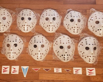 Friday The 13th Parts 3, 4, 5, 6, 7, 8, Jason Goes To Hell, Remake, Freddy vs Jason DIY Jason Voorhees Blank Masks With Straps and Chevrons